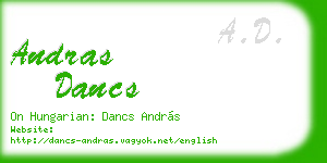 andras dancs business card